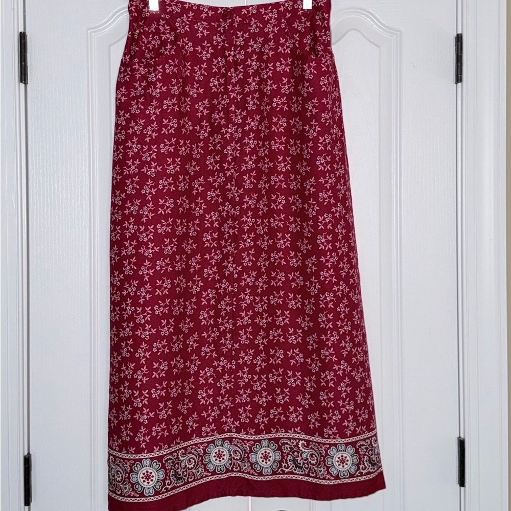 Liz Claiborne Red Floral Maxi Skirt